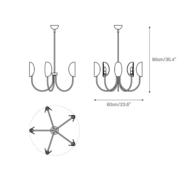Leaf Brass Chandelier-DWHOME