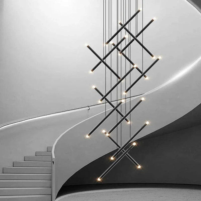 Seus Modern Long Chandelier for High Ceiling & Staircase - DWHOME