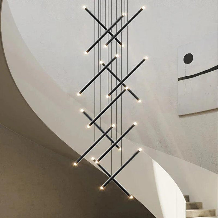 Seus Modern Long Chandelier for High Ceiling & Staircase - DWHOME