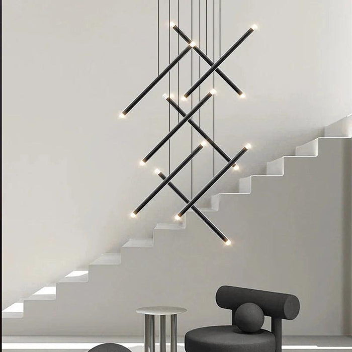 Seus Modern Long Chandelier for High Ceiling & Staircase - DWHOME