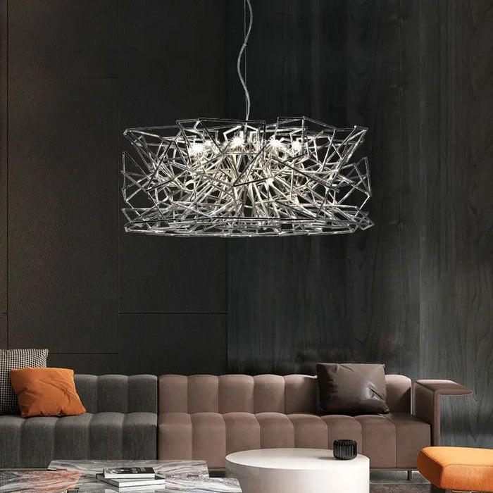 Luxury Silver LED Chandelier - Modern Stainless Steel - DWHOME