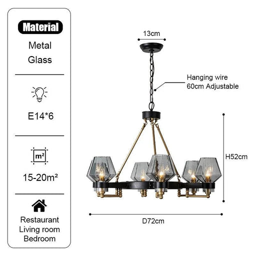 Retro American Pendant Chandelier Light Fixture-DWHOME