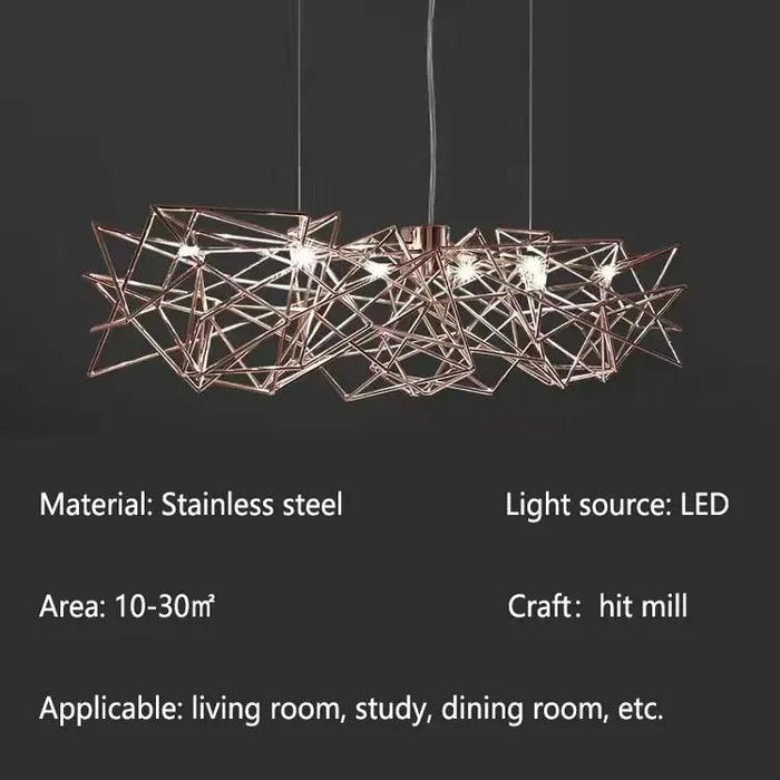 Luxury Silver LED Chandelier - Modern Stainless Steel - DWHOME