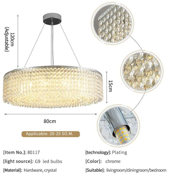 Alleri Crystal Drum Chandelier - DWHOME