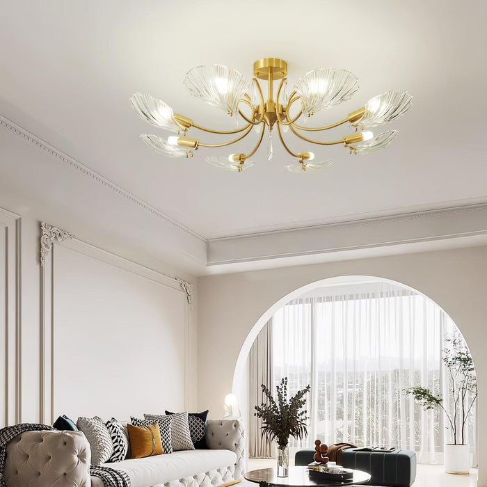 Shell Brass Ceiling Lamp-DWHOME