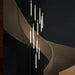 Modern Long Chandelier For Staircase Black/Gold/Silver - DWHOME