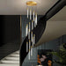 Modern Long Chandelier For Staircase Black/Gold/Silver - DWHOME
