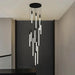Modern Long Chandelier For Staircase Black/Gold/Silver - DWHOME
