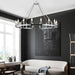 16-Light Round Wagon Wheel Chandelier Black/Gold/Silver - DWHOME