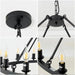 16-Light Round Wagon Wheel Chandelier Black/Gold/Silver - DWHOME