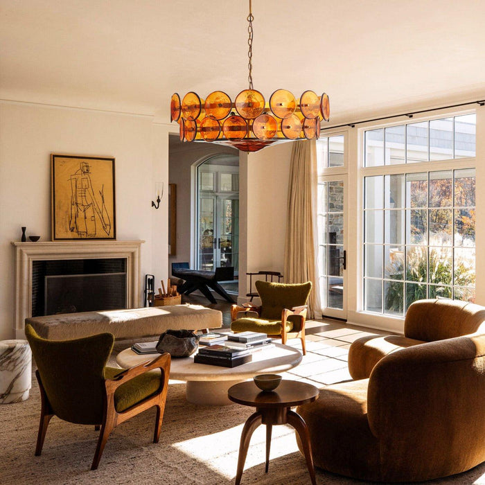 Solaris Disc Murano Chandelier-DWHOME