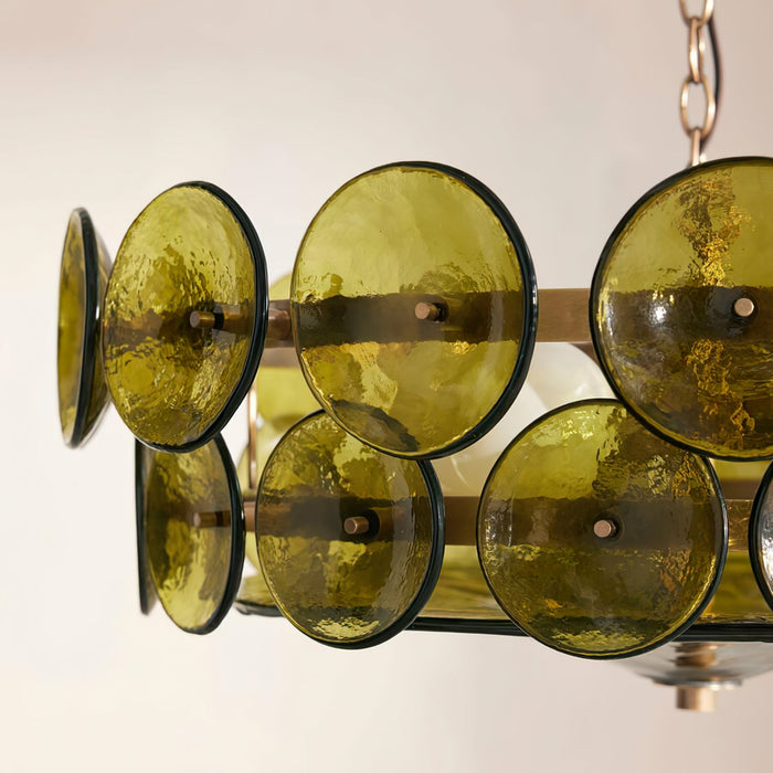 Solaris Disc Murano Chandelier-DWHOME