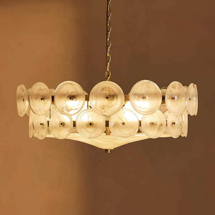 Solaris Disc Murano Chandelier-DWHOME