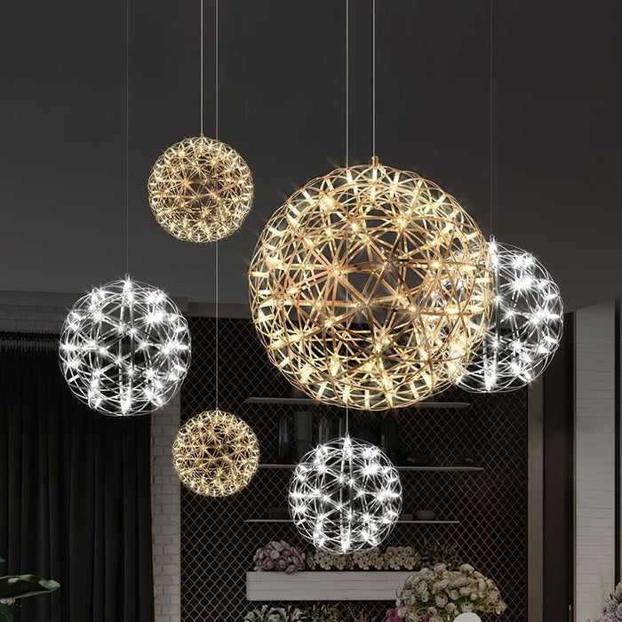 Gold Spark Ball Pendant Light-DWHOME