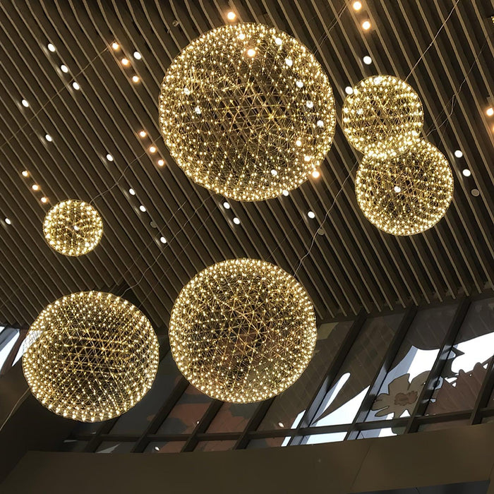 Silver Spark Ball Pendant Light-DWHOME