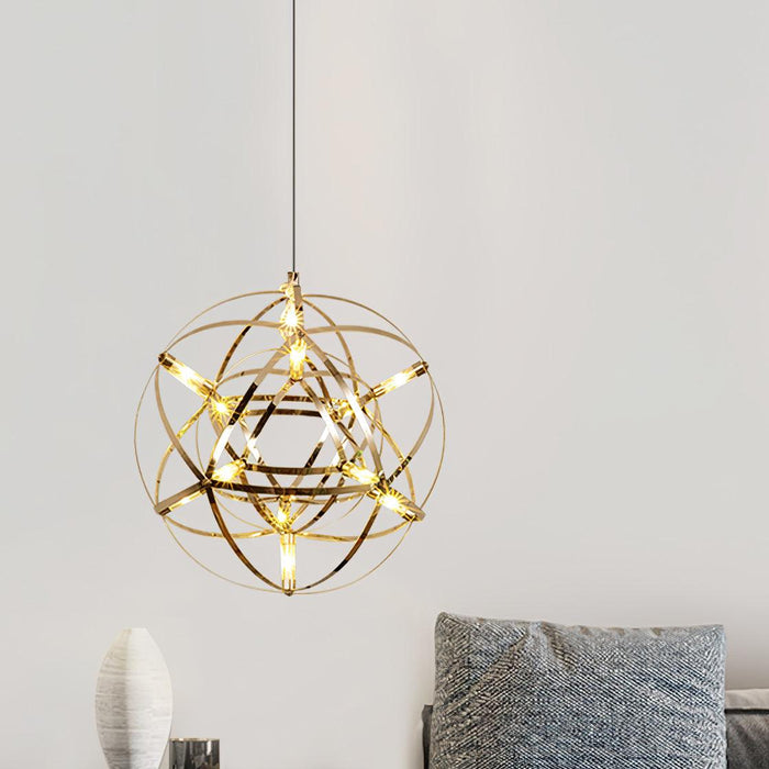 Silver Spark Ball Pendant Light-DWHOME