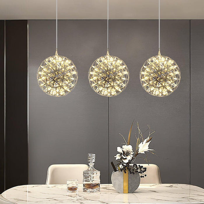 Silver Spark Ball Pendant Light-DWHOME