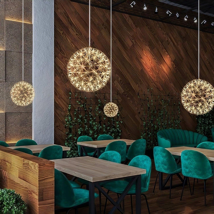 Gold Spark Ball Pendant Light-DWHOME