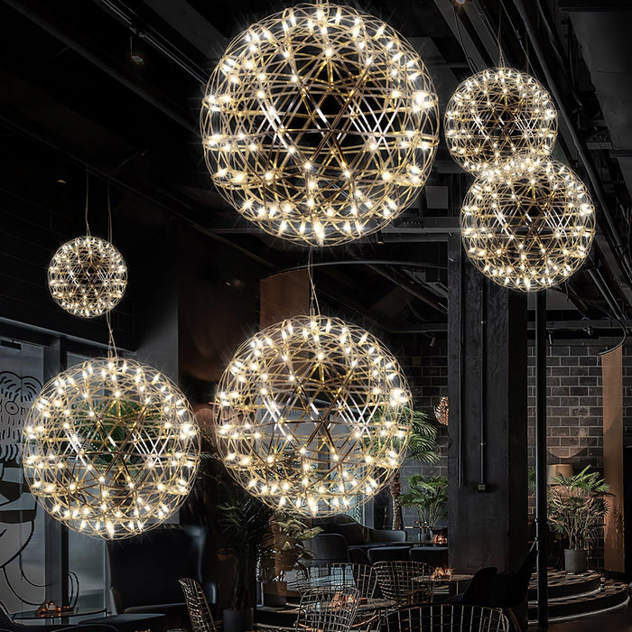 Silver Spark Ball Pendant Light-DWHOME