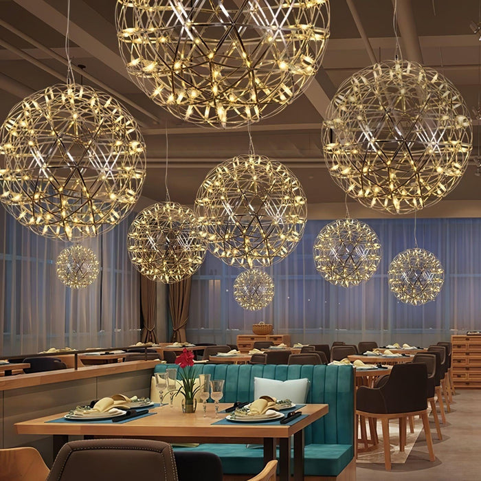 Silver Spark Ball Pendant Light-DWHOME