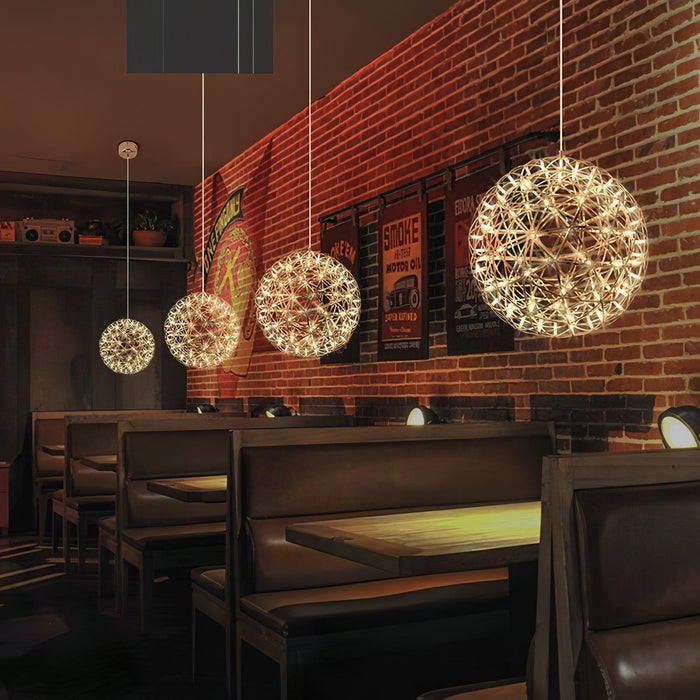 Silver Spark Ball Pendant Light-DWHOME