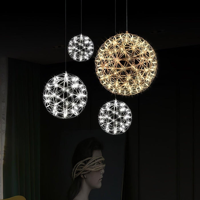 Silver Spark Ball Pendant Light-DWHOME