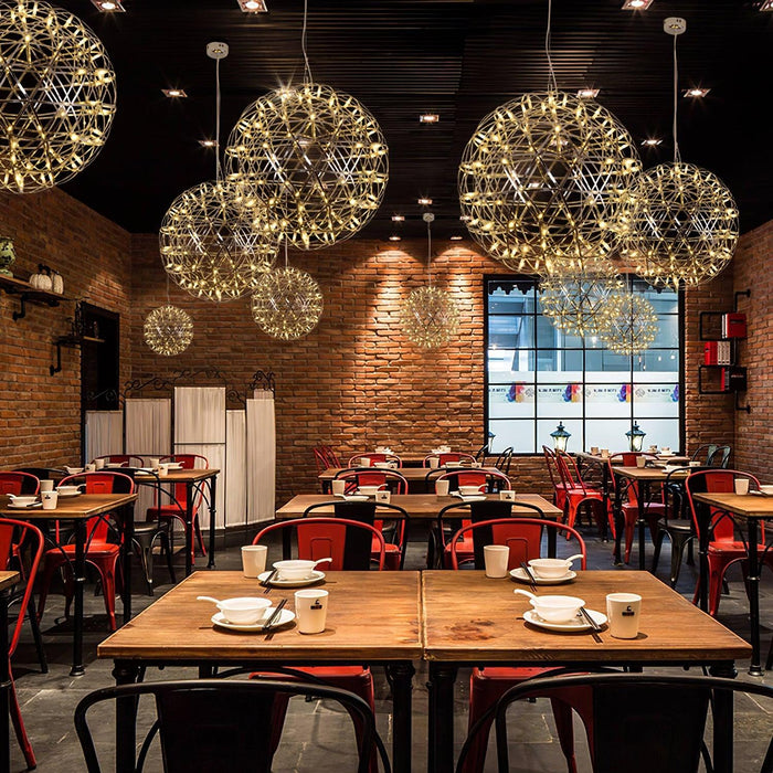 Silver Spark Ball Pendant Light-DWHOME