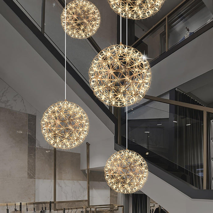 Gold Spark Ball Pendant Light-DWHOME