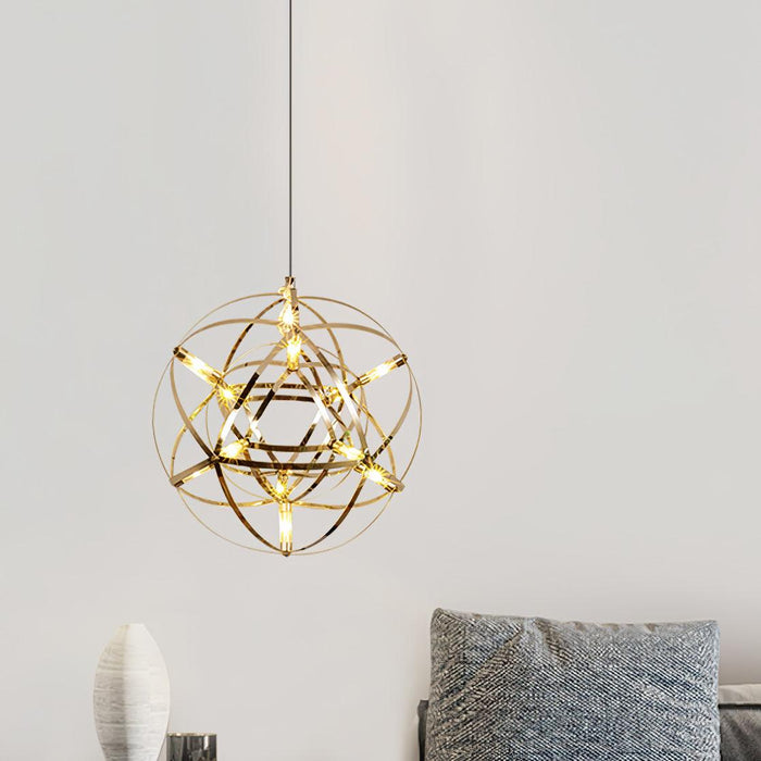 Silver Spark Ball Pendant Light-DWHOME