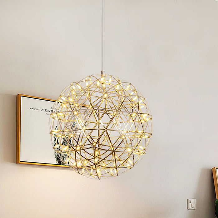 Silver Spark Ball Pendant Light-DWHOME