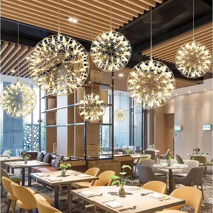 Gold Spark Ball Pendant Light-DWHOME