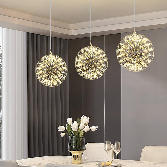 Silver Spark Ball Pendant Light-DWHOME