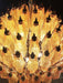 Spherical Murano Poliedri Amber Glass Chandelier-DWHOME