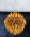 Spherical Murano Poliedri Amber Glass Chandelier-DWHOME