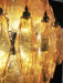 Spherical Murano Poliedri Amber Glass Chandelier-DWHOME
