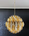 Spherical Murano Poliedri Amber Transparent Glass Chandelier-DWHOME