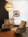 Spherical Murano Poliedri Amber Transparent Glass Chandelier-DWHOME