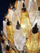 Spherical Murano Poliedri Amber Transparent Glass Chandelier-DWHOME