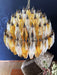 Spherical Murano Poliedri Amber Transparent Glass Chandelier-DWHOME