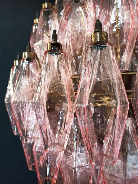 Spherical Murano Poliedri Pink Glass Chandelier-DWHOME
