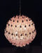 Spherical Murano Poliedri Pink Glass Chandelier-DWHOME