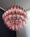 Spherical Murano Poliedri Pink Glass Chandelier-DWHOME