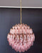 Spherical Murano Poliedri Pink Glass Chandelier-DWHOME