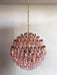 Spherical Murano Poliedri Pink Glass Chandelier-DWHOME