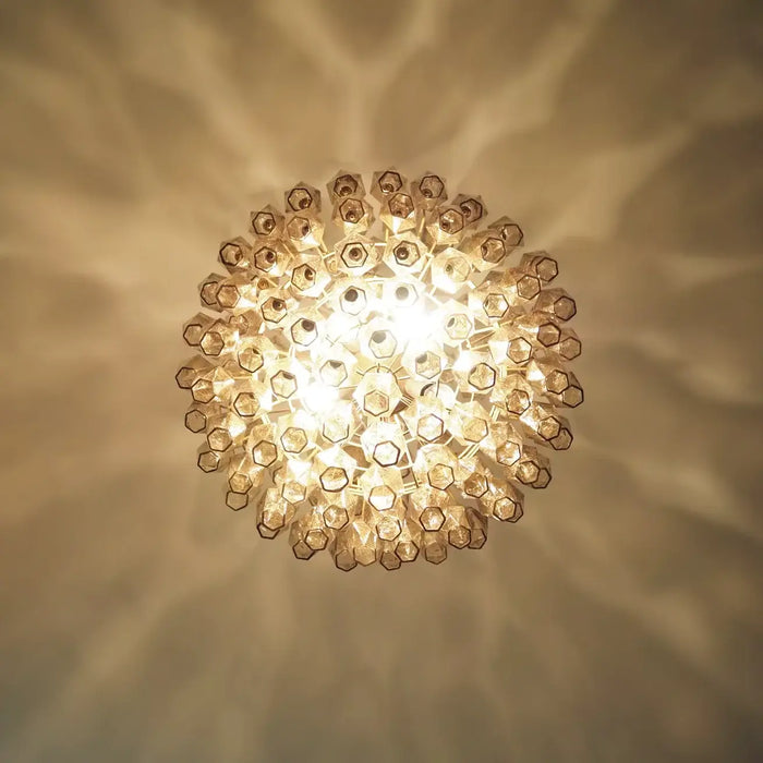 Spherical Murano Poliedri Smoked Glass Chandelier-DWHOME