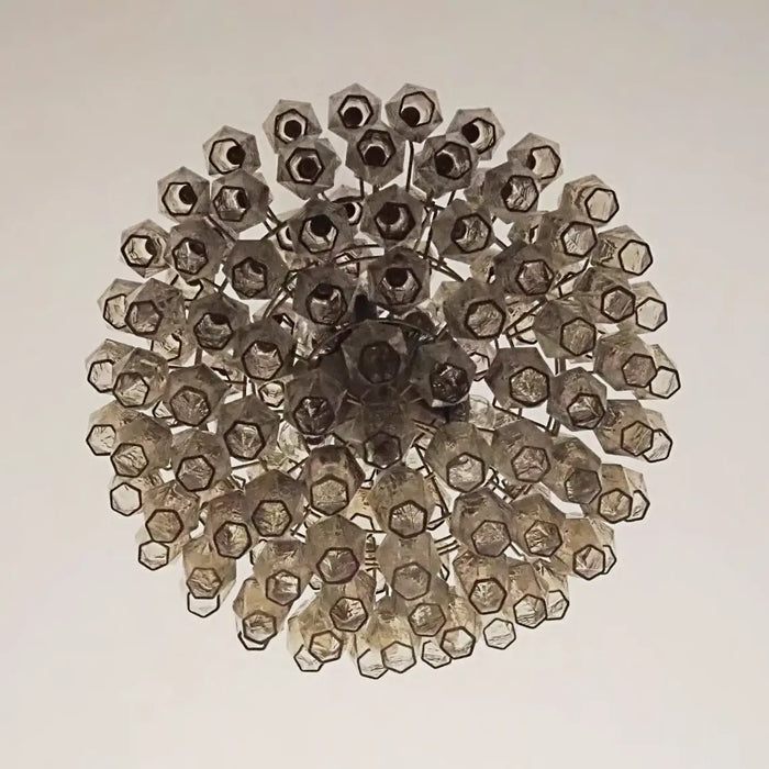 Spherical Murano Poliedri Smoked Glass Chandelier-DWHOME
