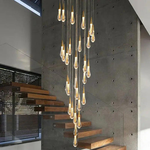Spiral Raindrop Staircase Ceiling Lighting-DWHOME