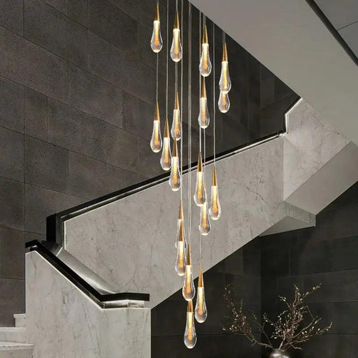 Spiral Raindrop Staircase Ceiling Lighting-DWHOME