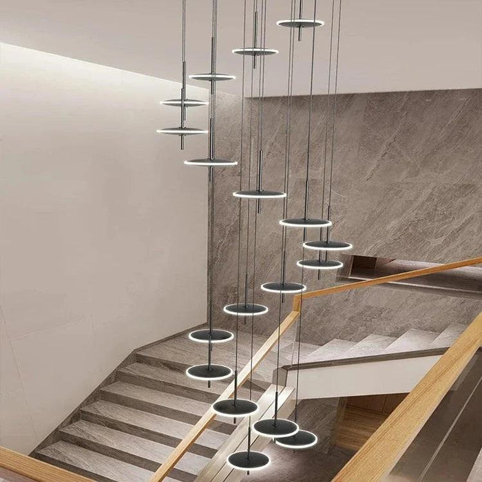 Spiral Round Scandinavian Chandelier for Staircase - DWHOME