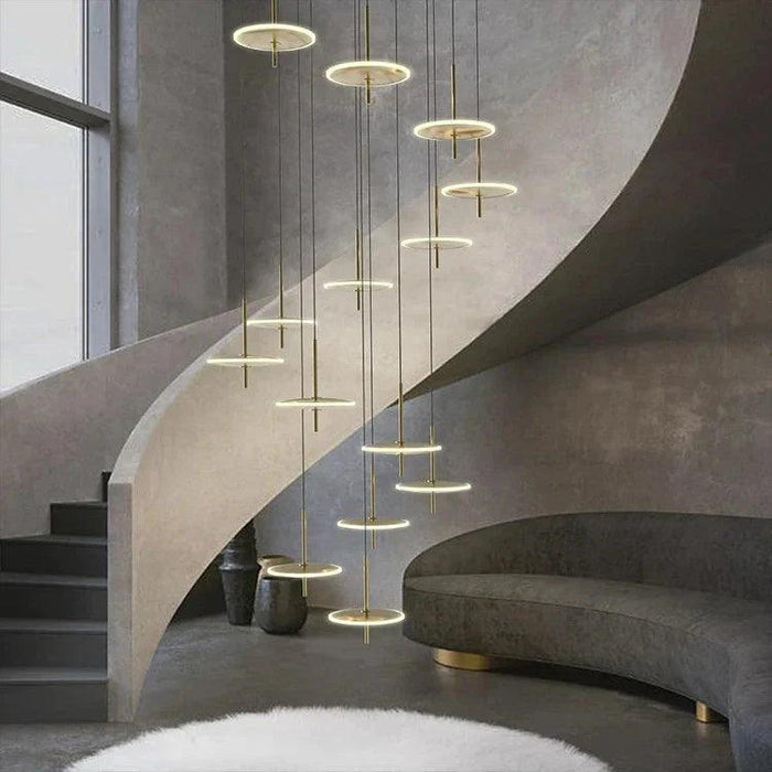 Spiral Round Scandinavian Chandelier for Staircase - DWHOME